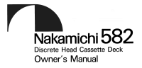 Nakamichi 582-Owners-Manual